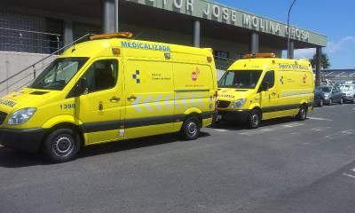 Ambulancias del SUC en el Hospital Doctor José Molina Orosa